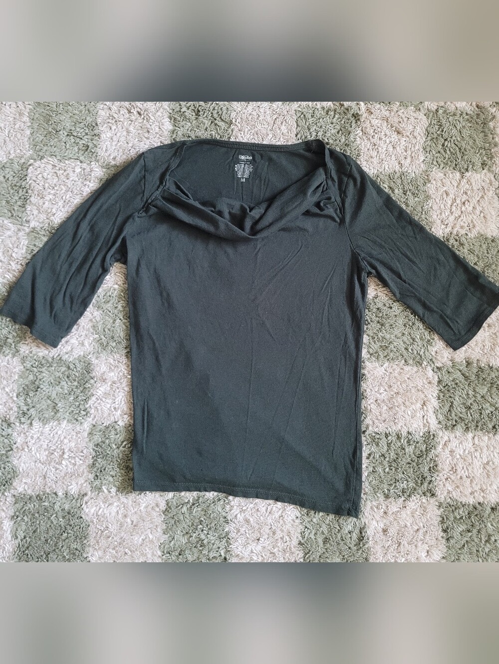 Mossimo Supply Co. Black Cowl Neck Half Sleeve Top